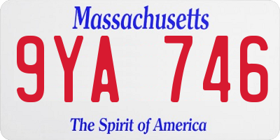 MA license plate 9YA746