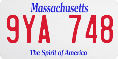 MA license plate 9YA748