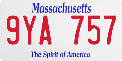 MA license plate 9YA757