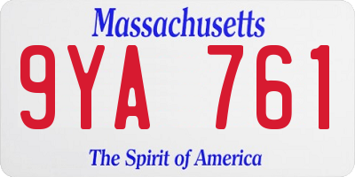 MA license plate 9YA761