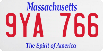 MA license plate 9YA766