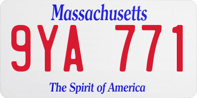 MA license plate 9YA771