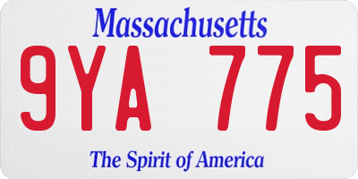 MA license plate 9YA775