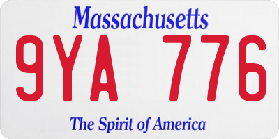 MA license plate 9YA776