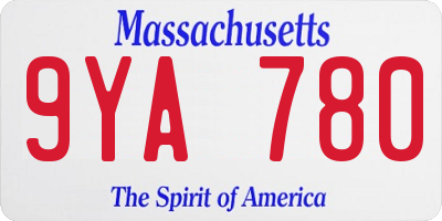 MA license plate 9YA780