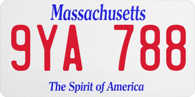 MA license plate 9YA788