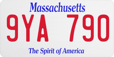 MA license plate 9YA790