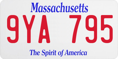 MA license plate 9YA795