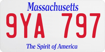MA license plate 9YA797
