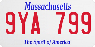 MA license plate 9YA799
