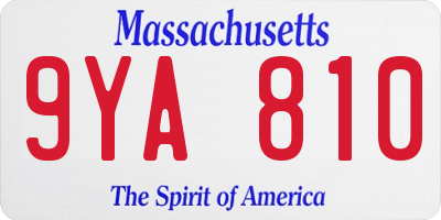 MA license plate 9YA810
