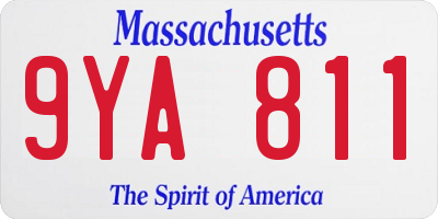 MA license plate 9YA811