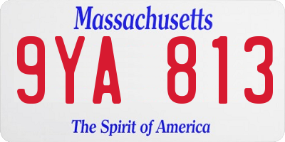 MA license plate 9YA813