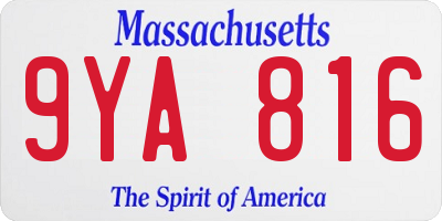 MA license plate 9YA816