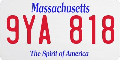 MA license plate 9YA818