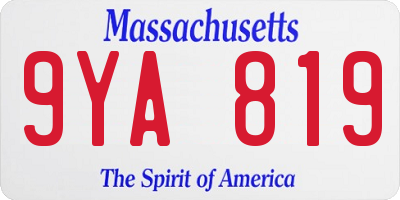 MA license plate 9YA819