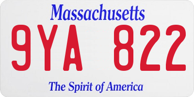MA license plate 9YA822
