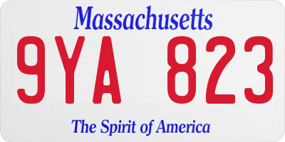 MA license plate 9YA823