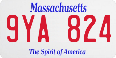 MA license plate 9YA824