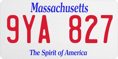 MA license plate 9YA827