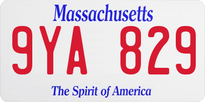 MA license plate 9YA829