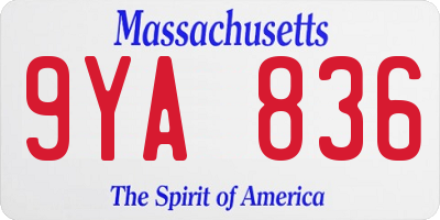 MA license plate 9YA836