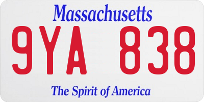 MA license plate 9YA838