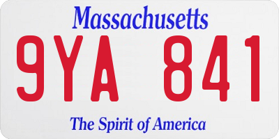 MA license plate 9YA841