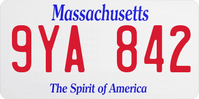 MA license plate 9YA842