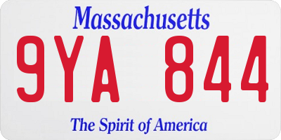 MA license plate 9YA844