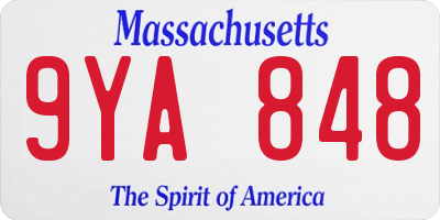 MA license plate 9YA848