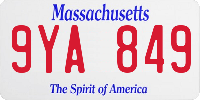 MA license plate 9YA849