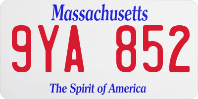 MA license plate 9YA852