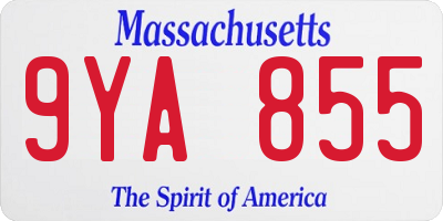 MA license plate 9YA855