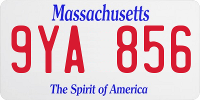 MA license plate 9YA856