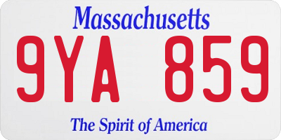 MA license plate 9YA859