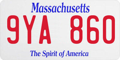 MA license plate 9YA860