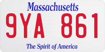MA license plate 9YA861