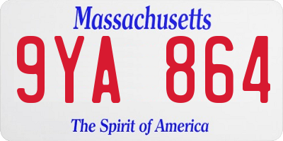 MA license plate 9YA864