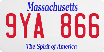 MA license plate 9YA866