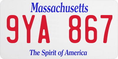 MA license plate 9YA867