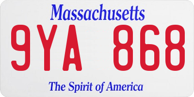 MA license plate 9YA868