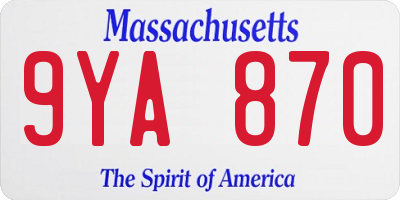 MA license plate 9YA870