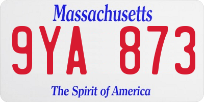 MA license plate 9YA873