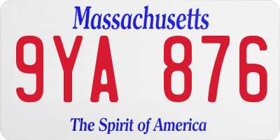 MA license plate 9YA876