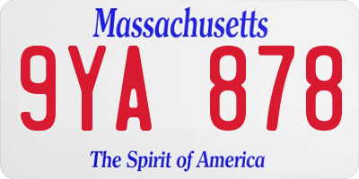 MA license plate 9YA878