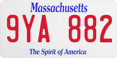 MA license plate 9YA882