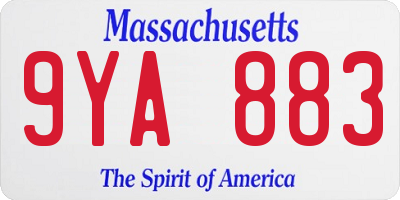 MA license plate 9YA883