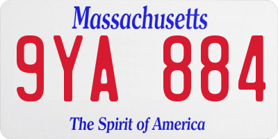 MA license plate 9YA884