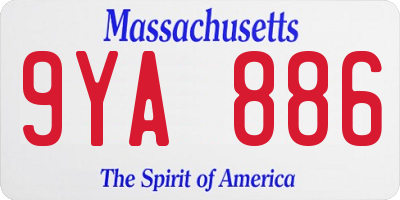 MA license plate 9YA886